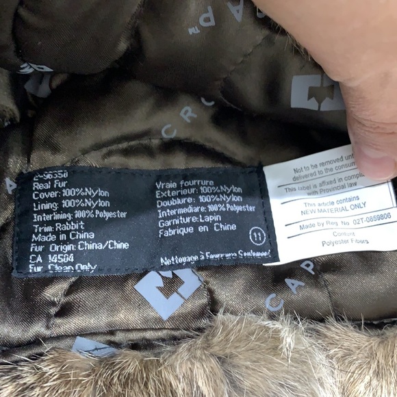 NWOT CrownCap Rabbit Trim Aviator Hat - Picture 9 of 11
